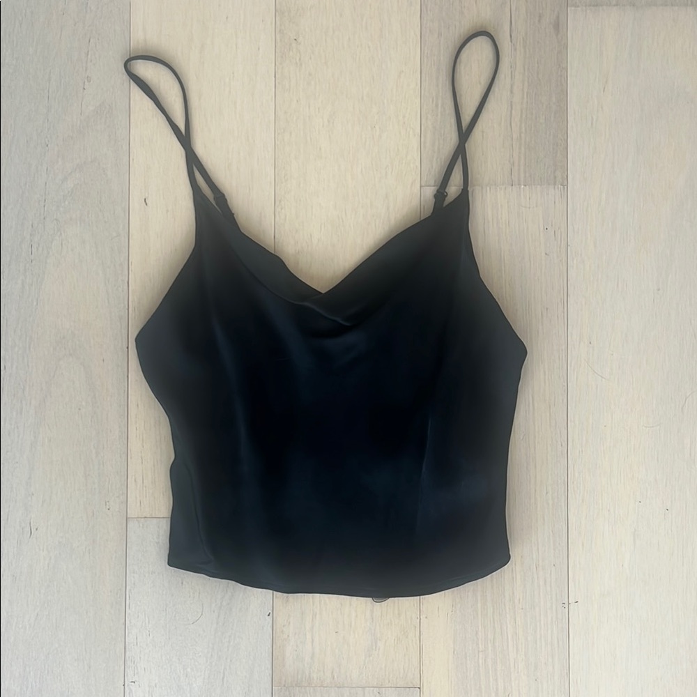 Zara Black Sleeveless Crop Camisole
